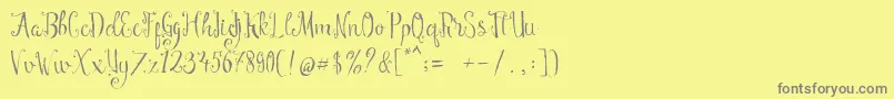 Шрифт Manny Script – серые шрифты на жёлтом фоне