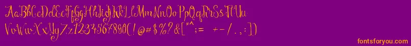 Police Manny Script – polices orange sur fond violet