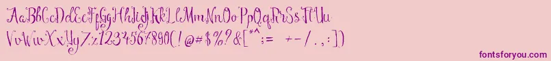 Manny Script-Schriftart – Violette Schriften auf rosa Hintergrund