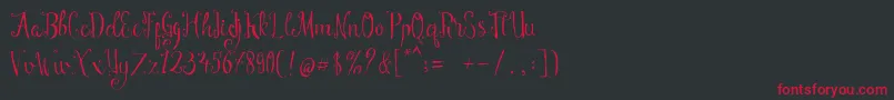 Manny Script Font – Red Fonts on Black Background