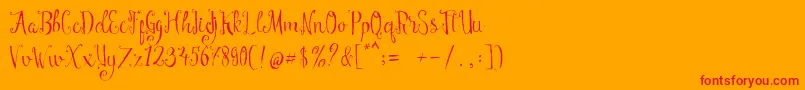 Manny Script-fontti – punaiset fontit oranssilla taustalla