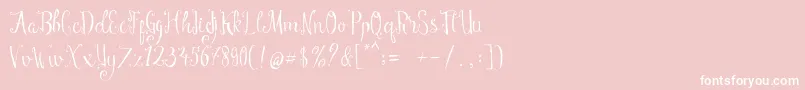 Fonte Manny Script – fontes brancas em um fundo rosa