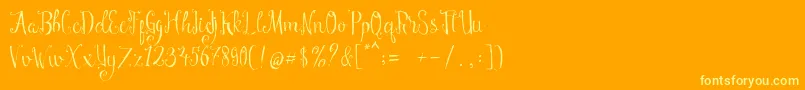 fuente Manny Script – Fuentes Amarillas Sobre Fondo Naranja
