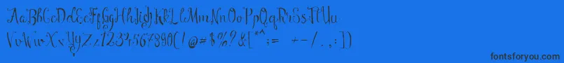 Manny Script Font – Black Fonts on Blue Background