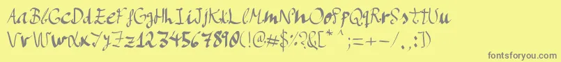 Manos de Cerdo Font – Gray Fonts on Yellow Background