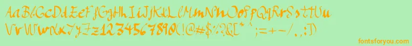 Manos de Cerdo Font – Orange Fonts on Green Background