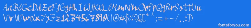 Manos de Cerdo Font – Pink Fonts on Blue Background
