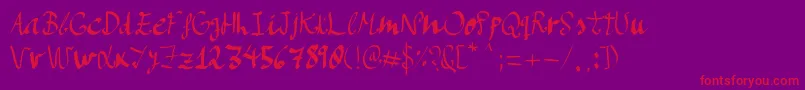 Manos de Cerdo Font – Red Fonts on Purple Background