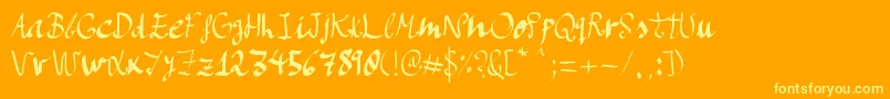 Manos de Cerdo Font – Yellow Fonts on Orange Background