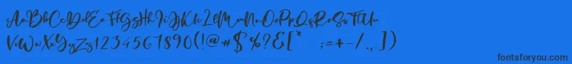 Manstro Brush Style-Schriftart – Schwarze Schriften auf blauem Hintergrund