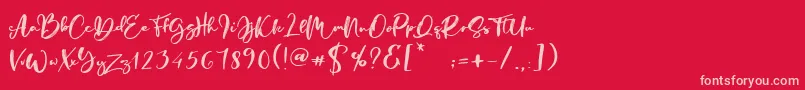 Manstro Brush Style Font – Pink Fonts on Red Background