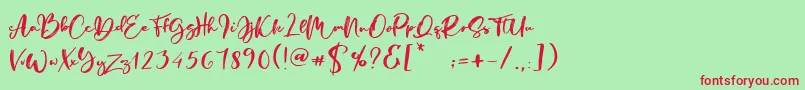 Manstro Brush Style Font – Red Fonts on Green Background