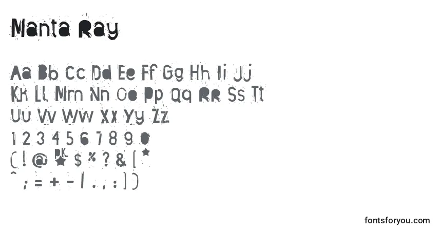 Schriftart Manta Ray – Alphabet, Zahlen, spezielle Symbole