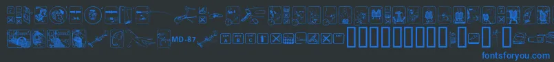 Шрифт Fastenyourseatbelttextured – синие шрифты на чёрном фоне