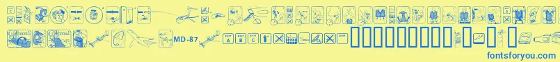 Fastenyourseatbelttextured Font – Blue Fonts on Yellow Background
