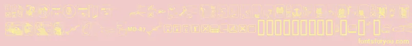 Fastenyourseatbelttextured-Schriftart – Gelbe Schriften auf rosa Hintergrund