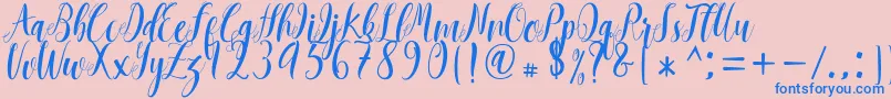 Mantana free  Font – Blue Fonts on Pink Background