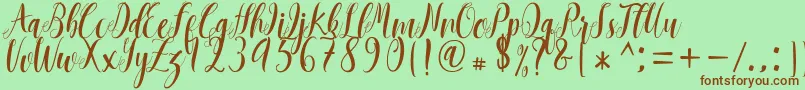 Mantana free  Font – Brown Fonts on Green Background