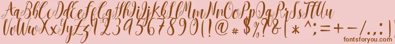 Mantana free  Font – Brown Fonts on Pink Background