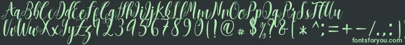 Mantana free  Font – Green Fonts on Black Background