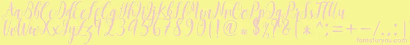 Mantana free  Font – Pink Fonts on Yellow Background