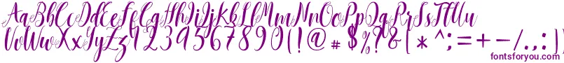 Mantana free -Schriftart – Violette Schriften auf weißem Hintergrund