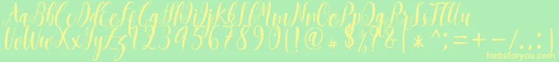 Mantana free  Font – Yellow Fonts on Green Background