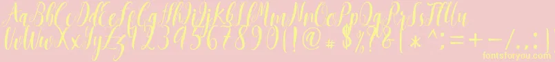 Mantana free  Font – Yellow Fonts on Pink Background