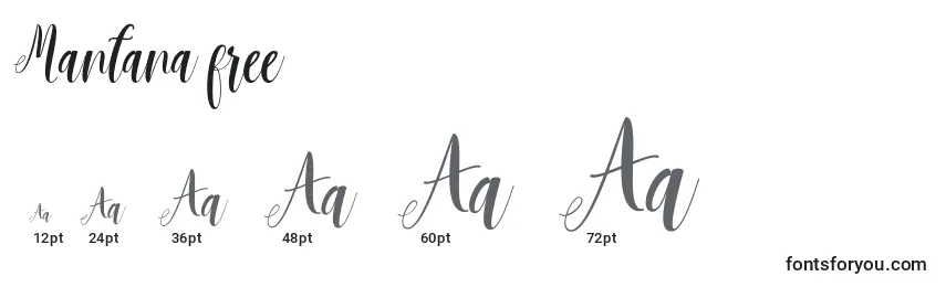 Mantana free  Font Sizes