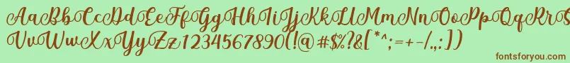 Шрифт Mantul Font by Rifky 7NTypes – коричневые шрифты на зелёном фоне