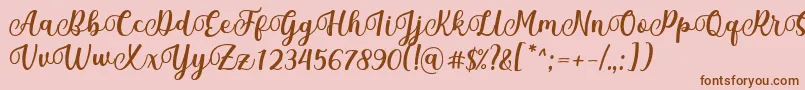 Czcionka Mantul Font by Rifky 7NTypes – brązowe czcionki na różowym tle