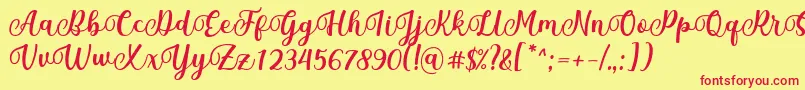 Mantul Font by Rifky 7NTypes Font – Red Fonts on Yellow Background