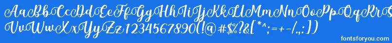 Czcionka Mantul Font by Rifky 7NTypes – białe czcionki na niebieskim tle