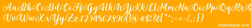 Czcionka Mantul Font by Rifky 7NTypes – białe czcionki na pomarańczowym tle