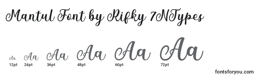 Размеры шрифта Mantul Font by Rifky 7NTypes