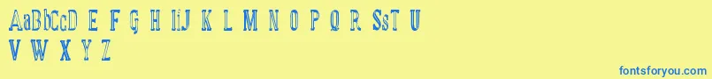 MANUAL FONT basic demo Font – Blue Fonts on Yellow Background