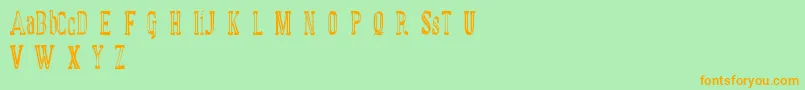 MANUAL FONT basic demo Font – Orange Fonts on Green Background