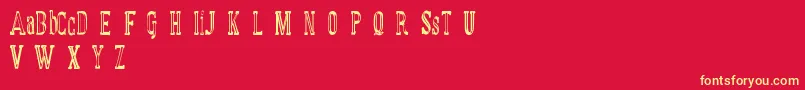MANUAL FONT basic demo Font – Yellow Fonts on Red Background