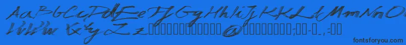 Manuscripta Font – Black Fonts on Blue Background