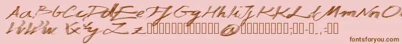 Manuscripta-Schriftart – Braune Schriften auf rosa Hintergrund