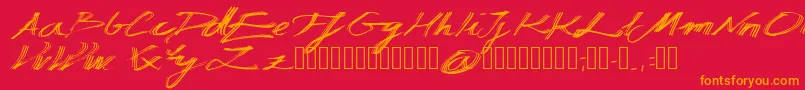 Manuscripta Font – Orange Fonts on Red Background