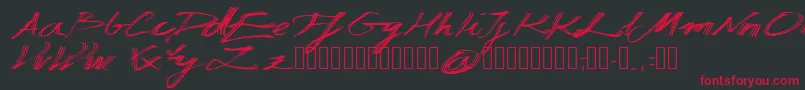 Manuscripta Font – Red Fonts on Black Background