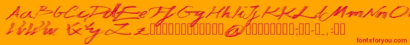 Шрифт Manuscripta – красные шрифты на оранжевом фоне