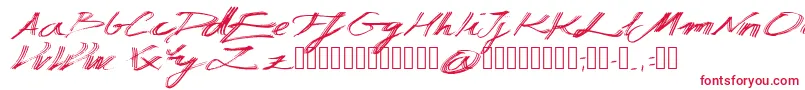 フォントManuscripta – 赤い文字