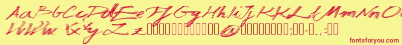 Шрифт Manuscripta – красные шрифты на жёлтом фоне