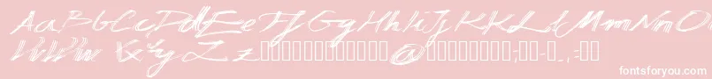 Manuscripta-Schriftart – Weiße Schriften auf rosa Hintergrund