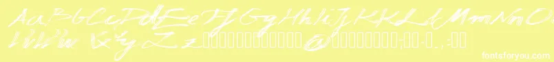 Czcionka Manuscripta – białe czcionki na żółtym tle