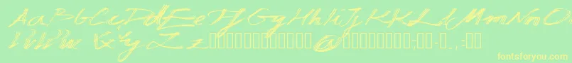 Manuscripta Font – Yellow Fonts on Green Background