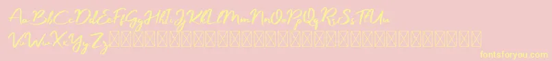 Manyland-Schriftart – Gelbe Schriften auf rosa Hintergrund