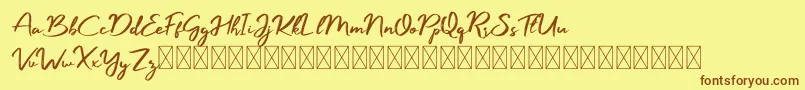 Manyland Font – Brown Fonts on Yellow Background